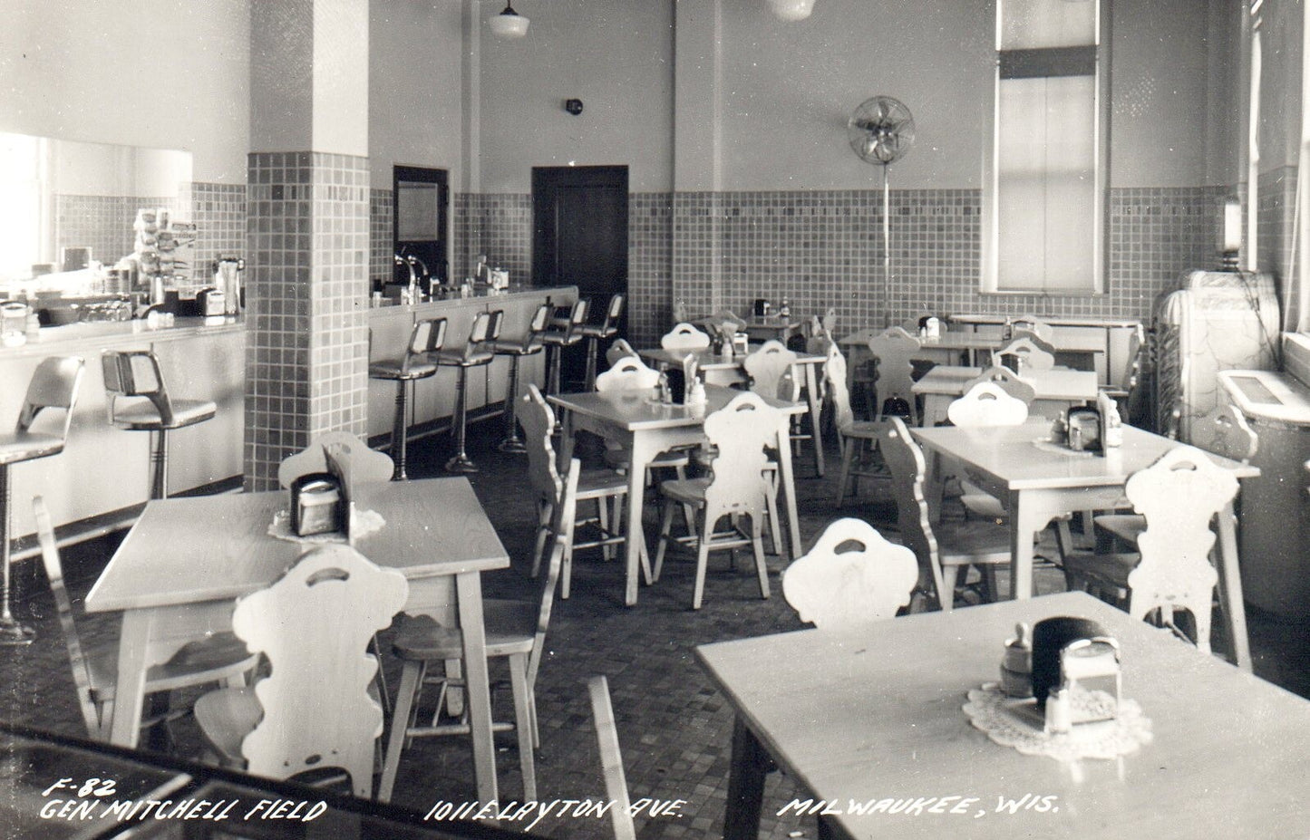 RARE Real Photo Interior Restaurant Gen Mitchell field Milwaukee Wisconsin WI