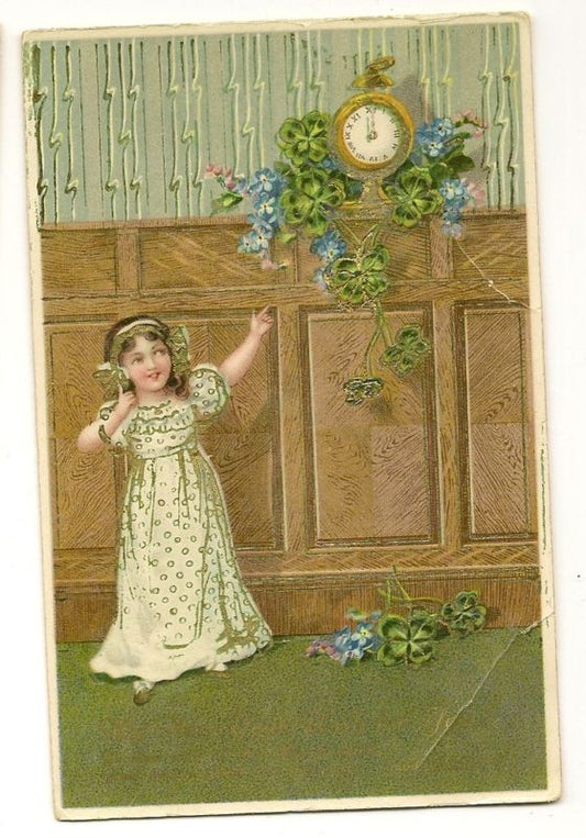 Girl Gel New Year  Holiday  Postcard Series 6813 6814