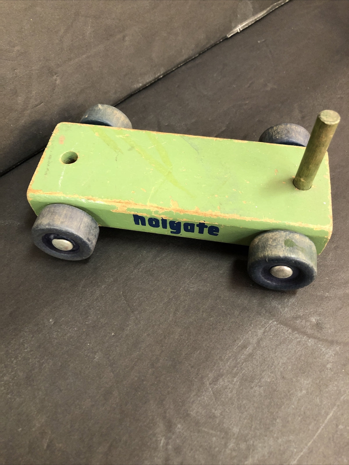LOT of Vintage Holgate 5 wood Wooden Toy Cars and 1 Trailer