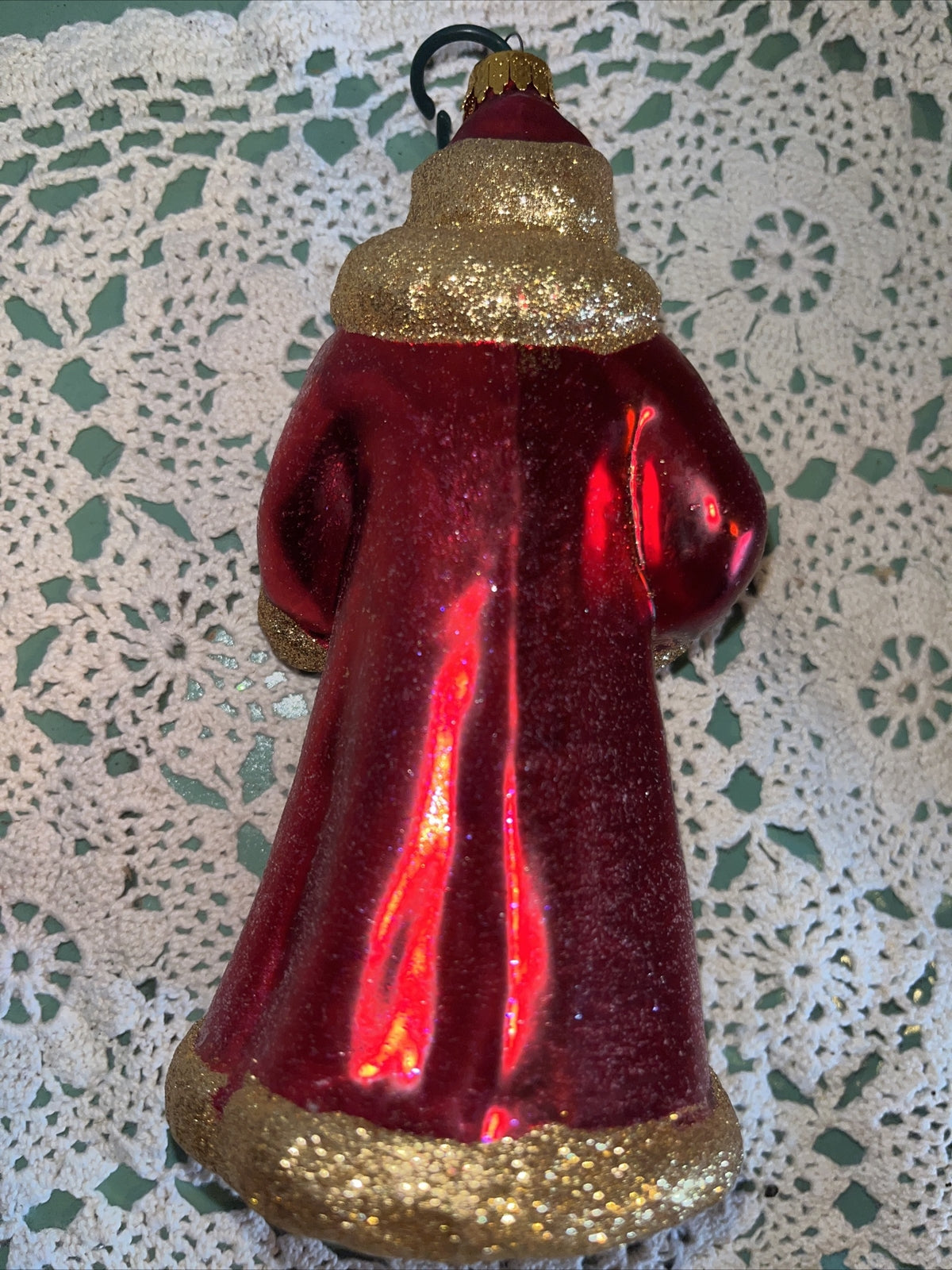 Vintage Santa Mercury Glass Christmas Ornament