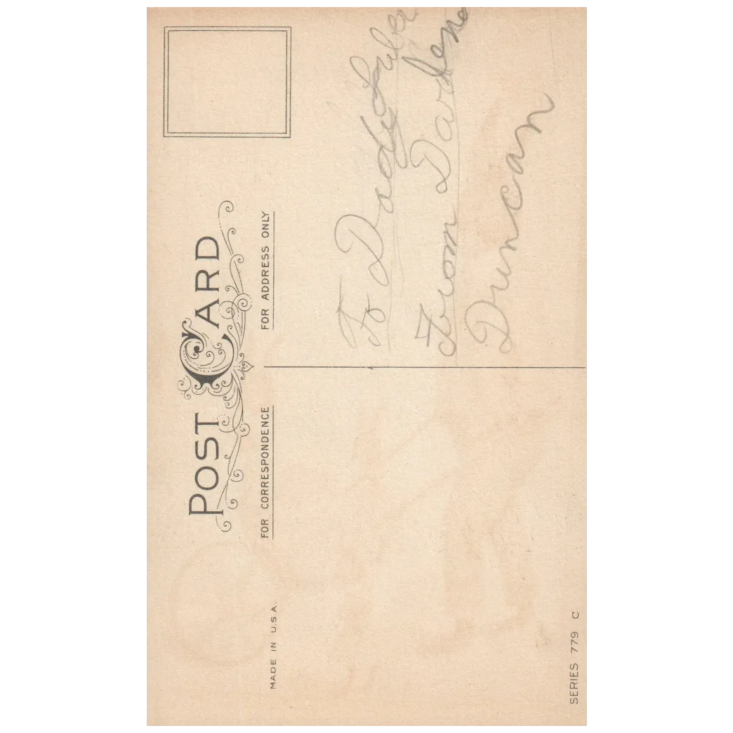 Stetcher Dressed Easter Bunny Father with children delivering eggs Postcard