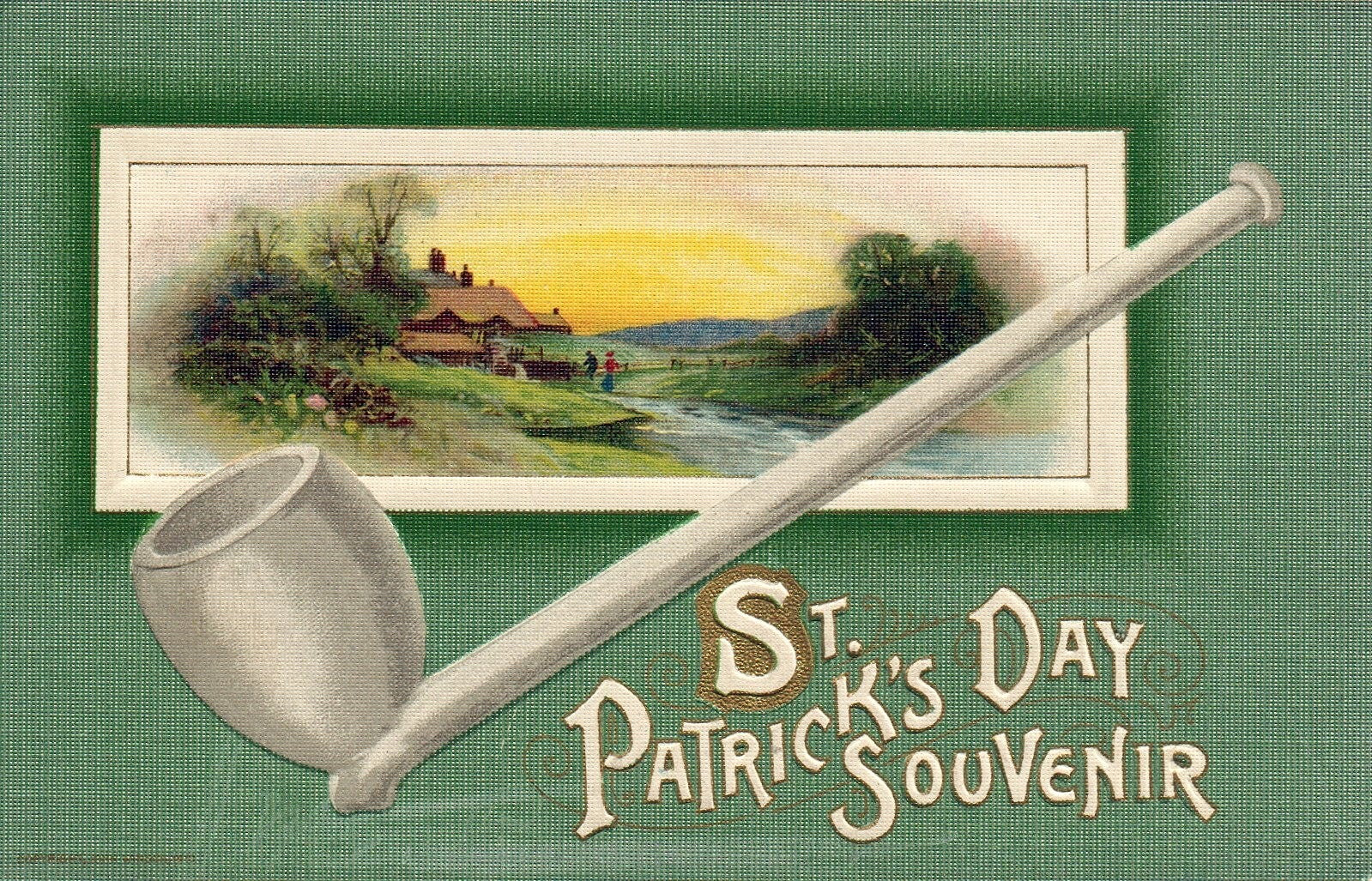 John Winsch   St Pats Post Card Landscape in Background  Pipe in Foreground
