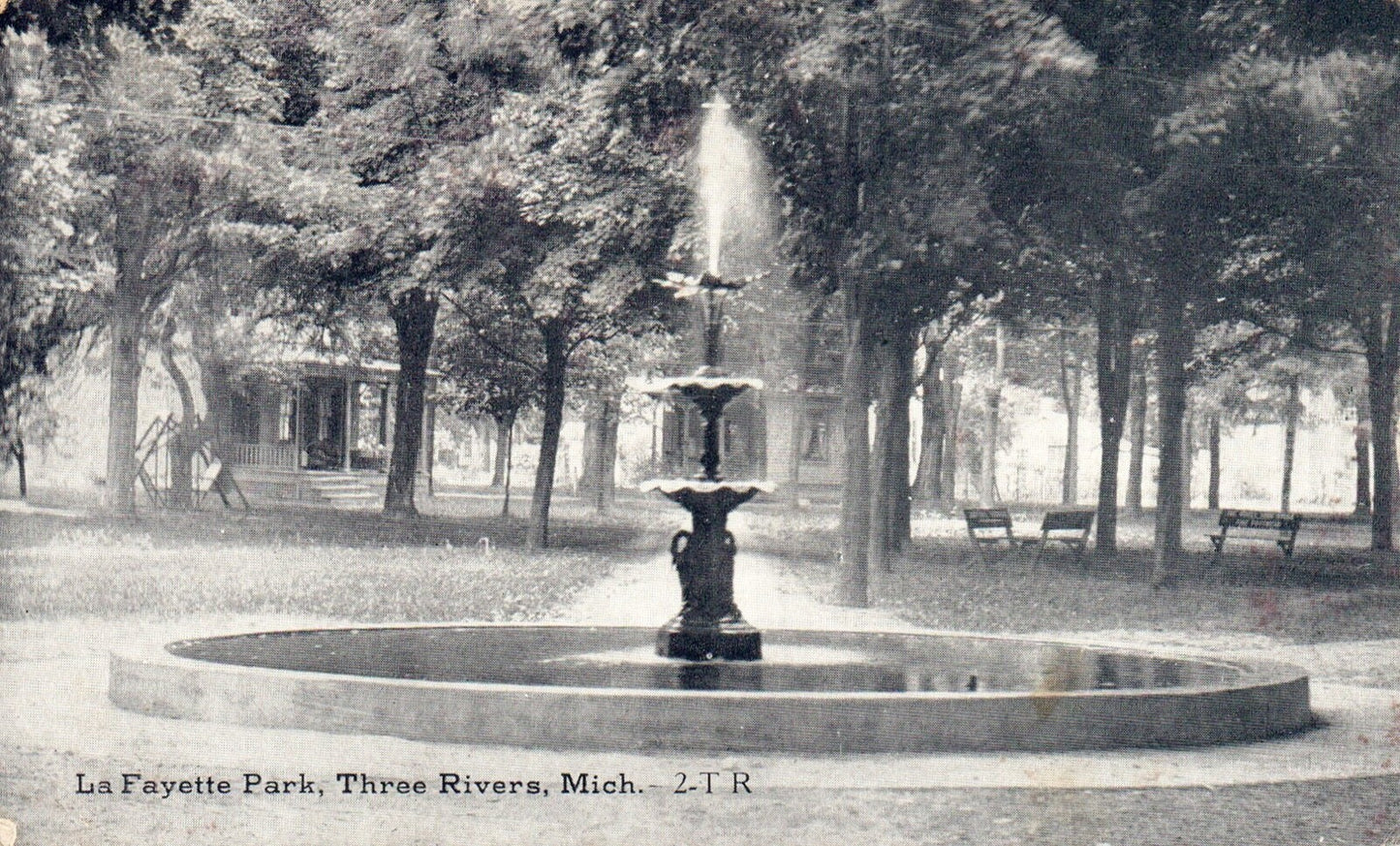 La Fayette Park, Three Rivers Mich Michigan MI Postcard