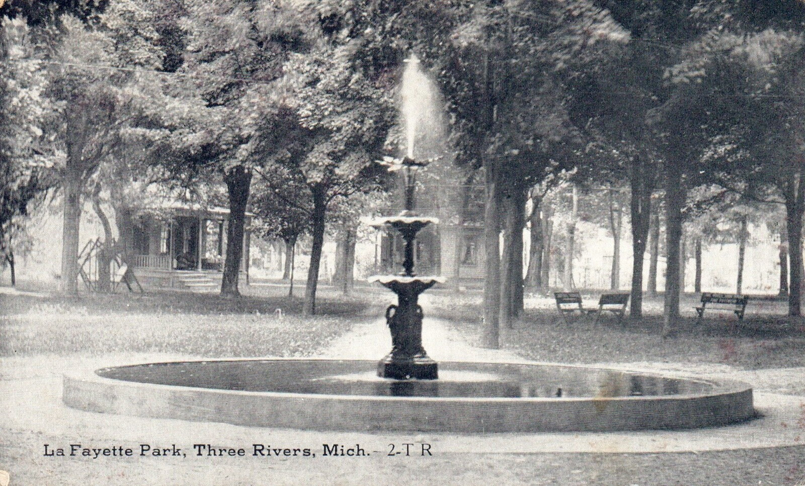 La Fayette Park, Three Rivers Mich Michigan MI Postcard