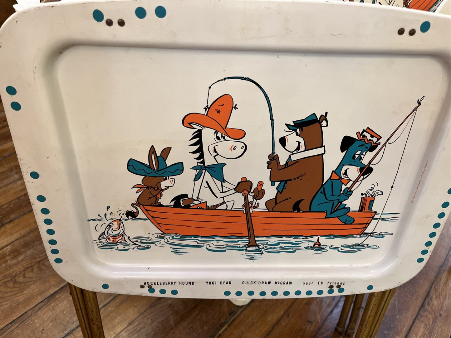 Vintage 5 Huckleberry Hound, Yogi Bear, Quick Draw McGraw & TV Friends TV Tray's