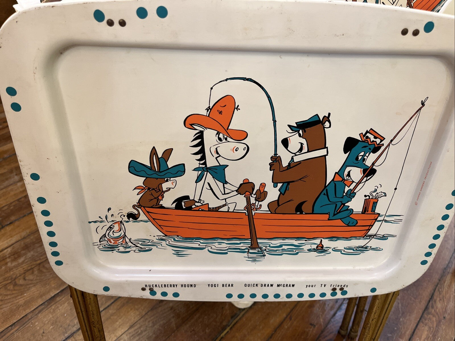 Vintage 5 Huckleberry Hound, Yogi Bear, Quick Draw McGraw & TV Friends TV Tray's