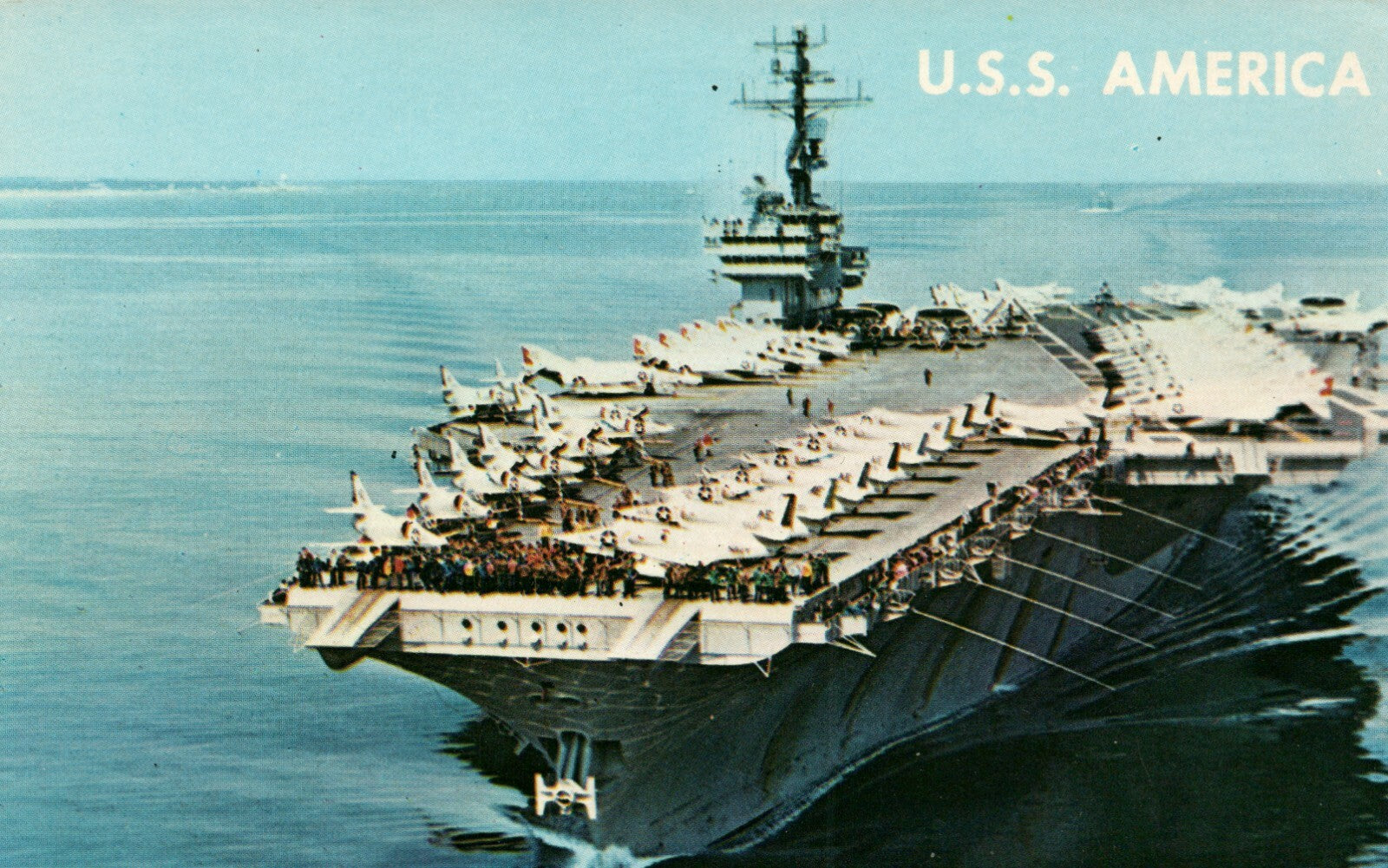 USS America Aircraft Carrier Commissioned 1965 Ship Militaria Postcard