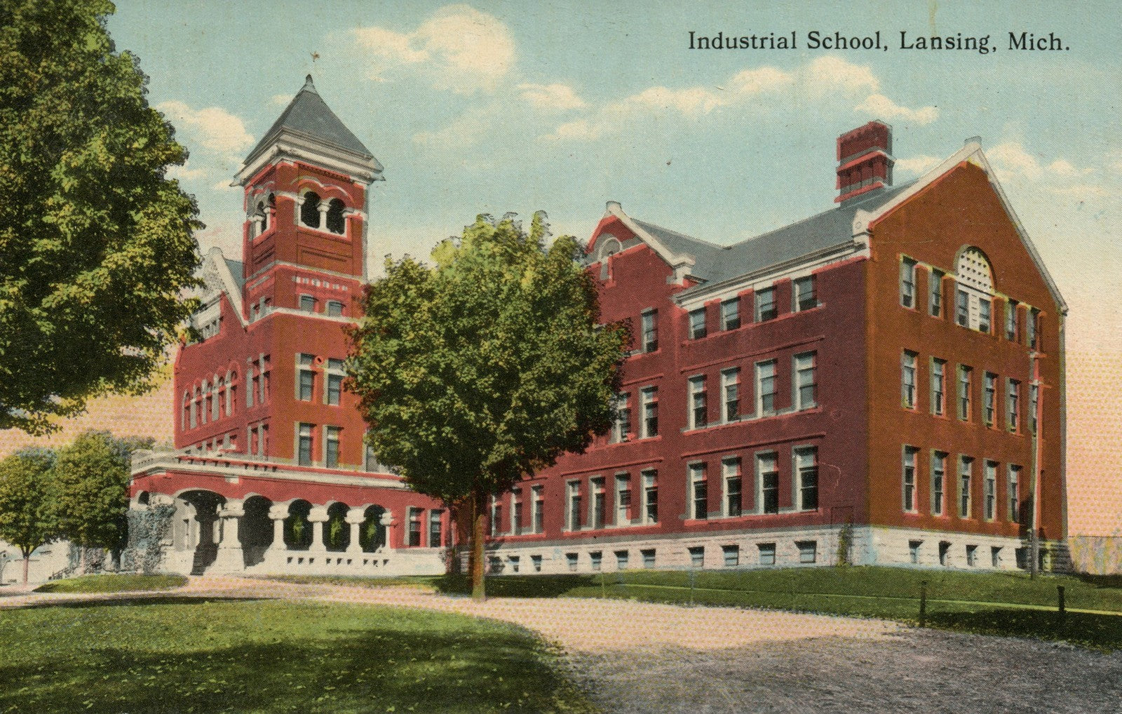 Industrial School Lansing Mich Michigan MI  Postcard