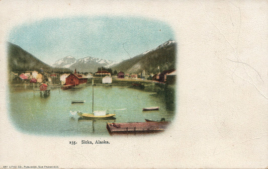 #235 Sitka Harbor Mountains Alaska AK Postcard
