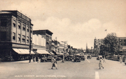 Main Street in Middletown CT Connecticut Postcard