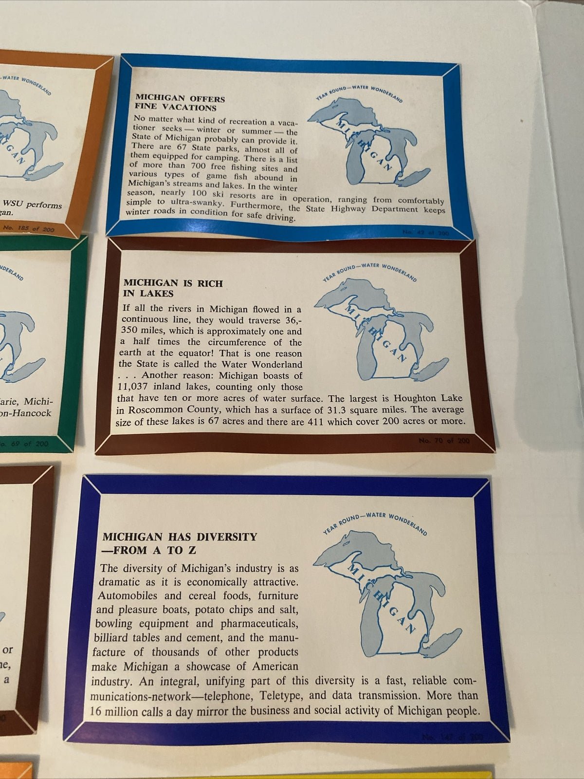 Lot of 10 Michigan Ambassador Advertising Series for Mich MI Postcards