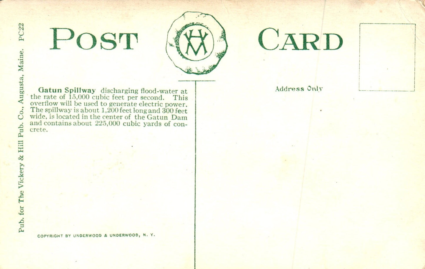 Gatun Spillway Discharging Flood Water Vintage Panama Postcard