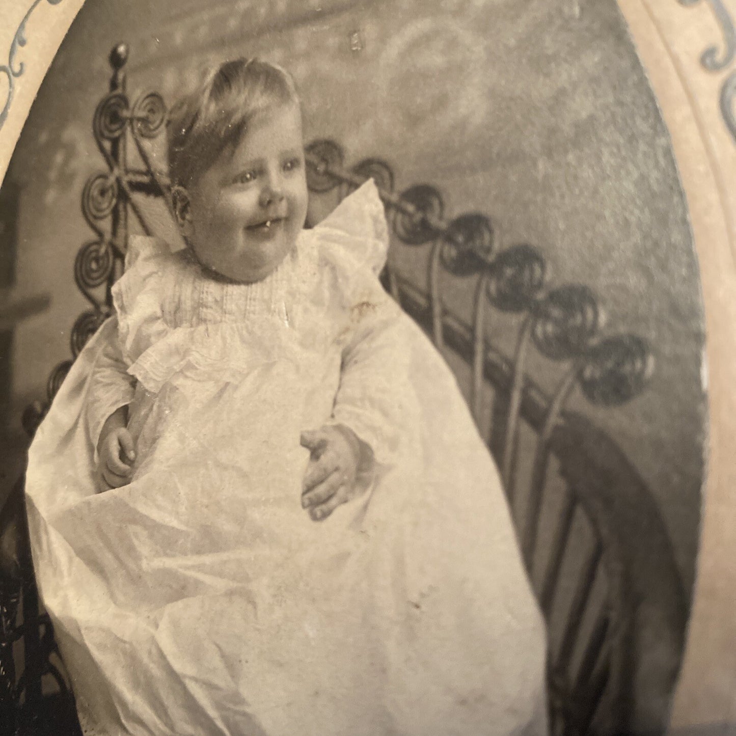 Vintage Victorian Real Photo Cabinet Card Baby Infant Walter Edward Mol