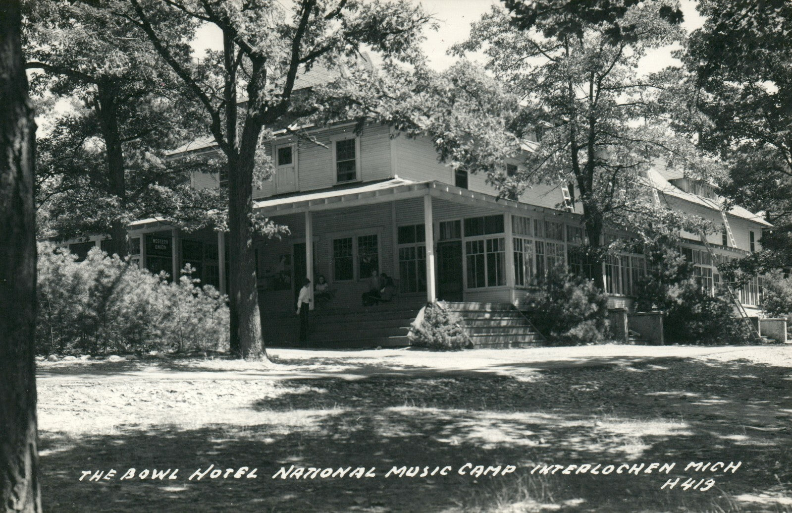 Real Photo The Bowl Hotel National Music Camp Interlochen Michigan MI Postcard