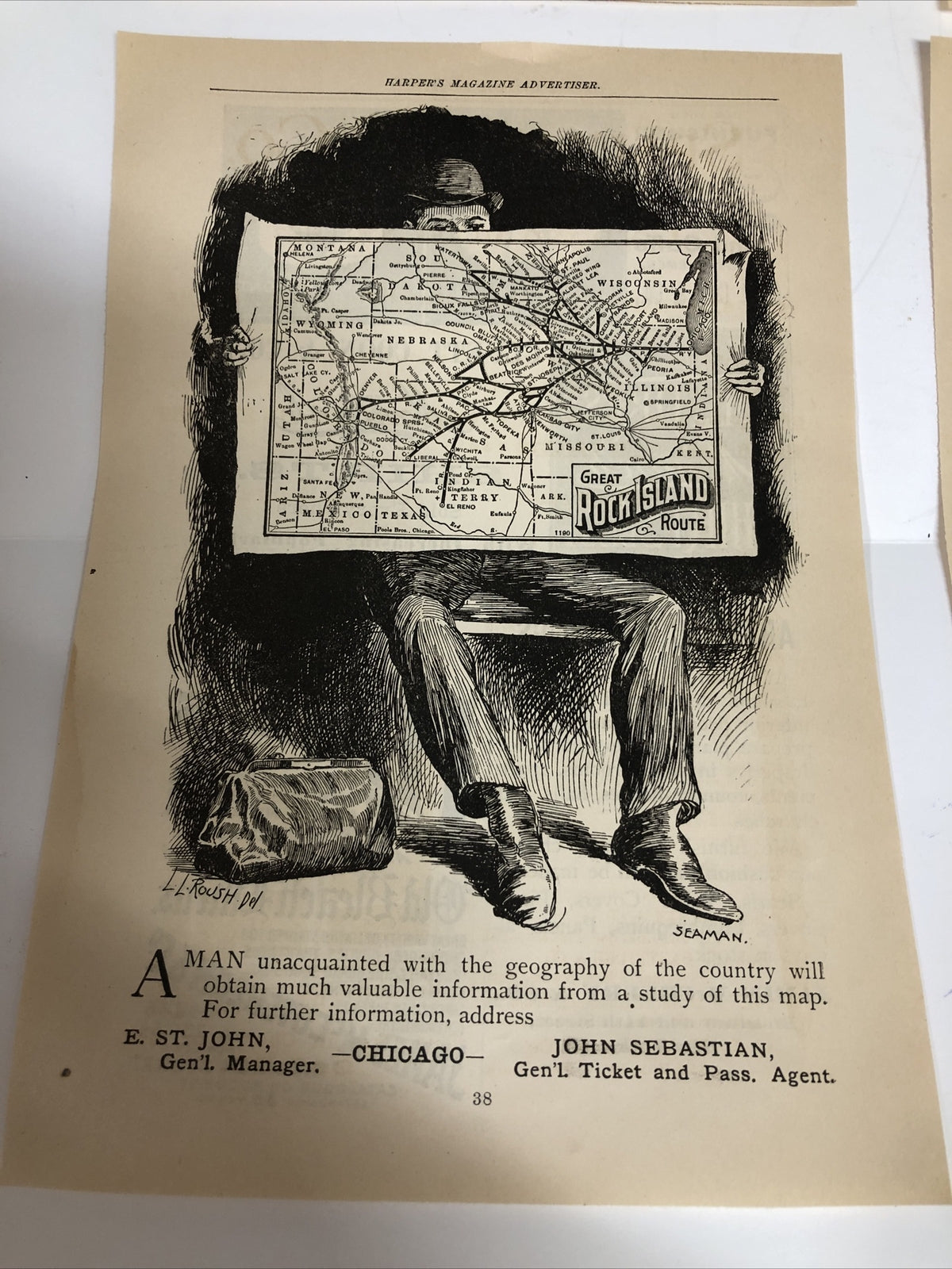 1891 Harpers Magazine Advertisements Ads Railroad Set of 4