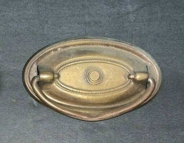 1 Single Vintage ANTIQUE BRASS OVAL PULL HANDLES