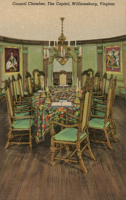 Council Chamber The Capitol Williamsburg  VA Virginia  Postcard