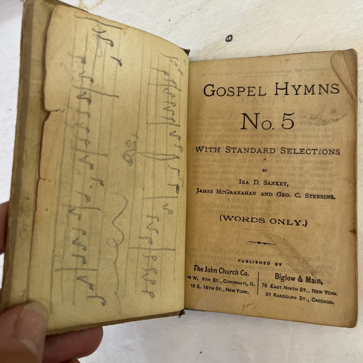 Gospel Hymns No. 5 (Words Only) by Ira Sankey 1887