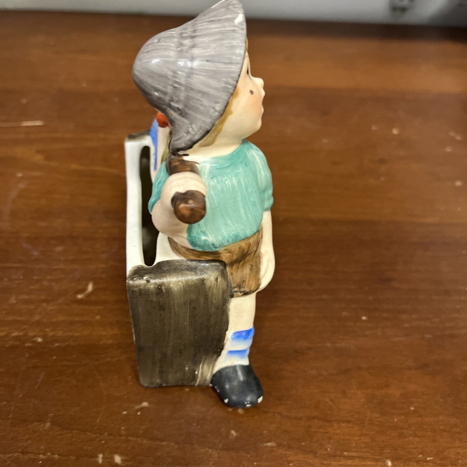 Vintage  Porcelain Wall Pocket  Boy & Girl Ceramic Old Japanese Figurine Kids