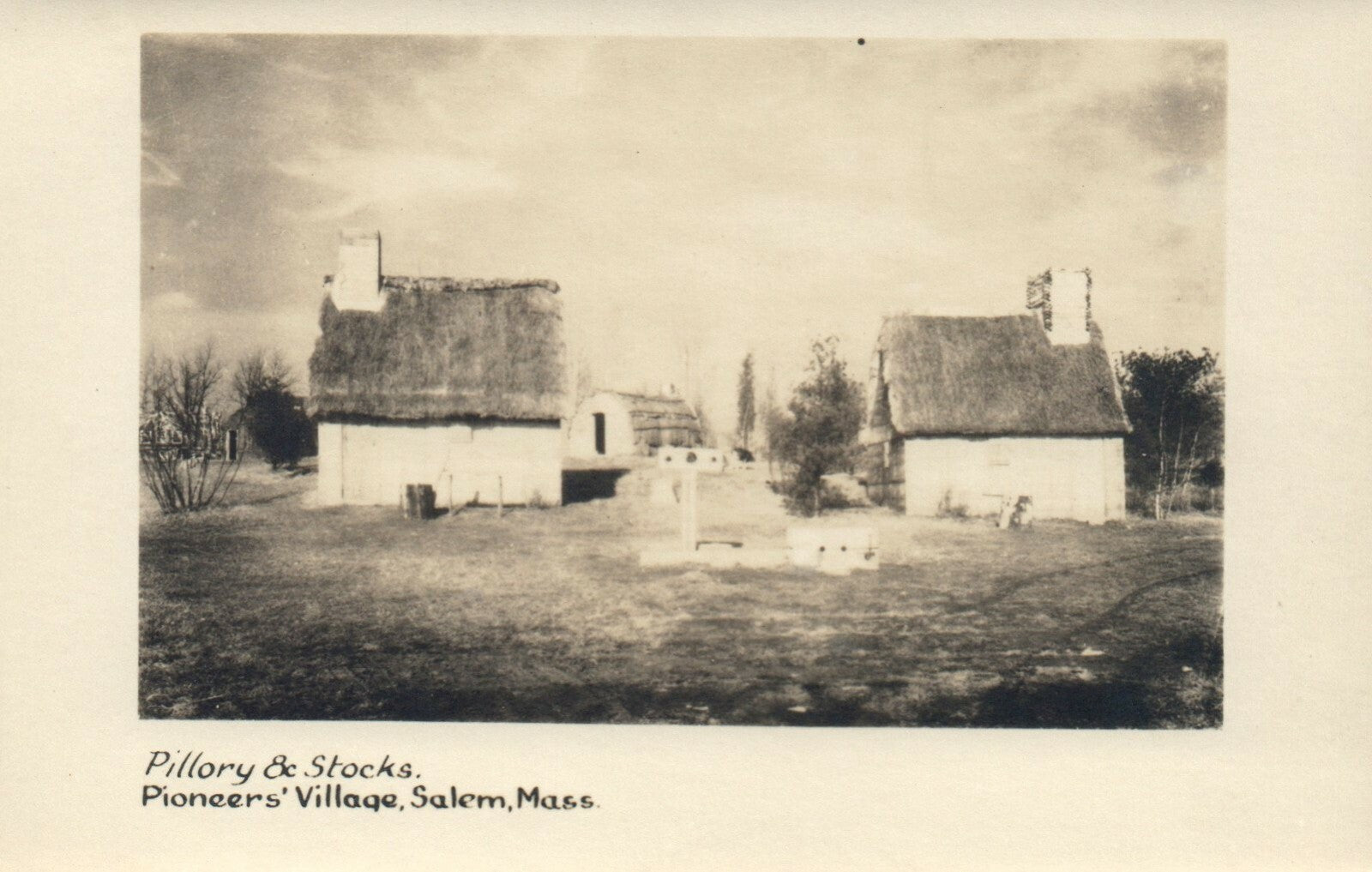 Real Photo Pillory and Stocks Pioneers Village Salem Massachusetts MA  Postcard