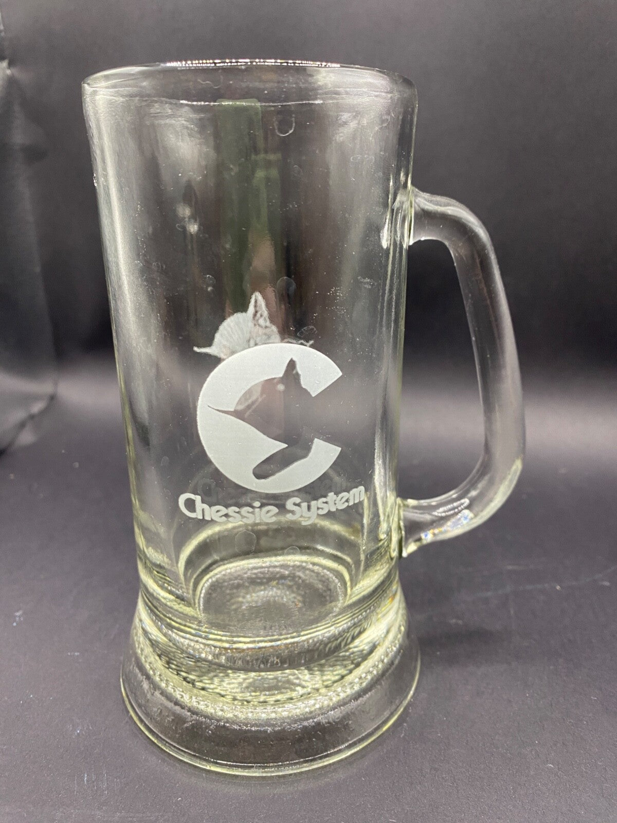 Single Railroad Railway Chessie & Peake Cat Glass Mug 6.5" x 3.5" MUG #3