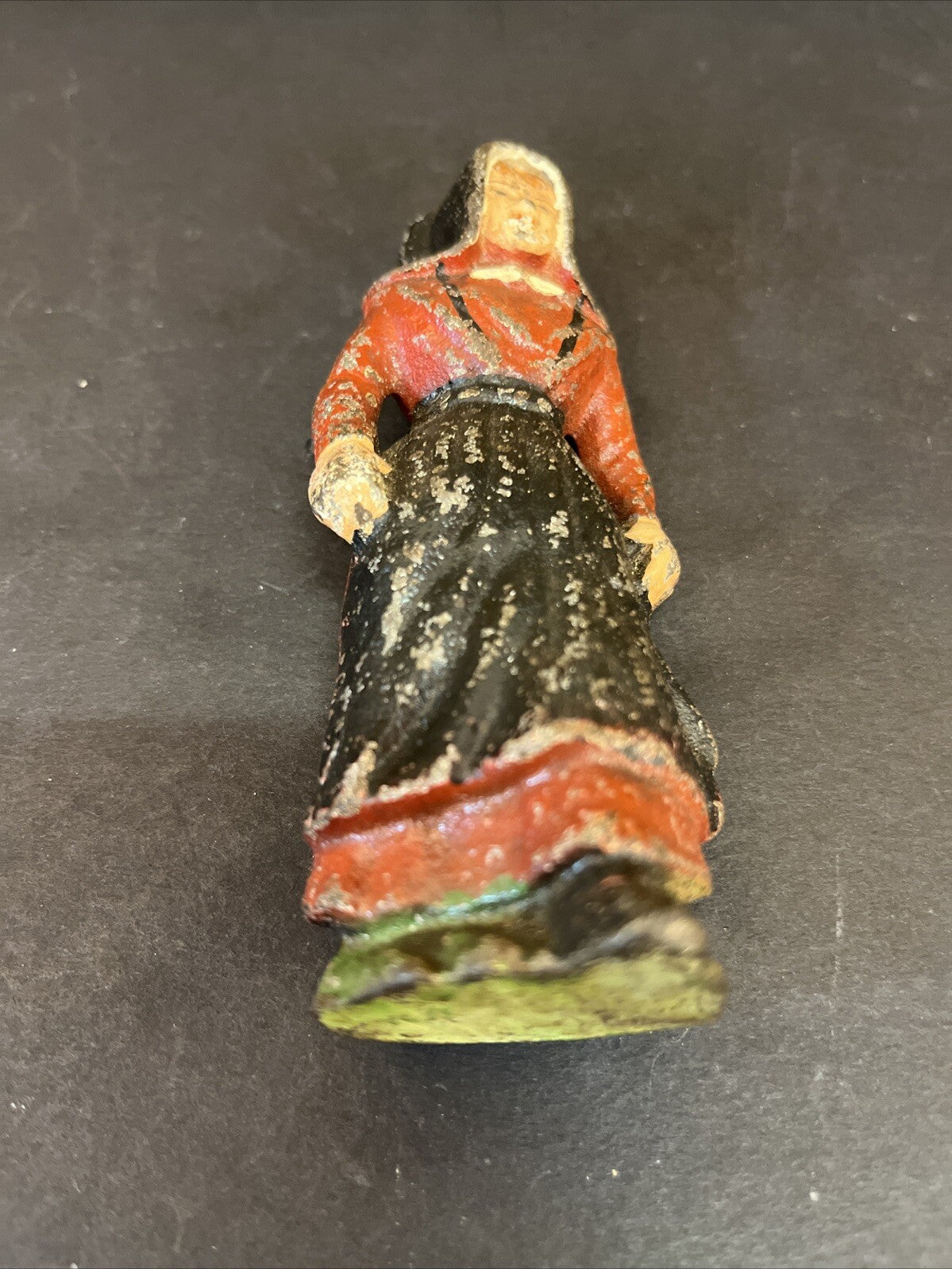 Vintage Primitive Amish Woman Handpainted iron
