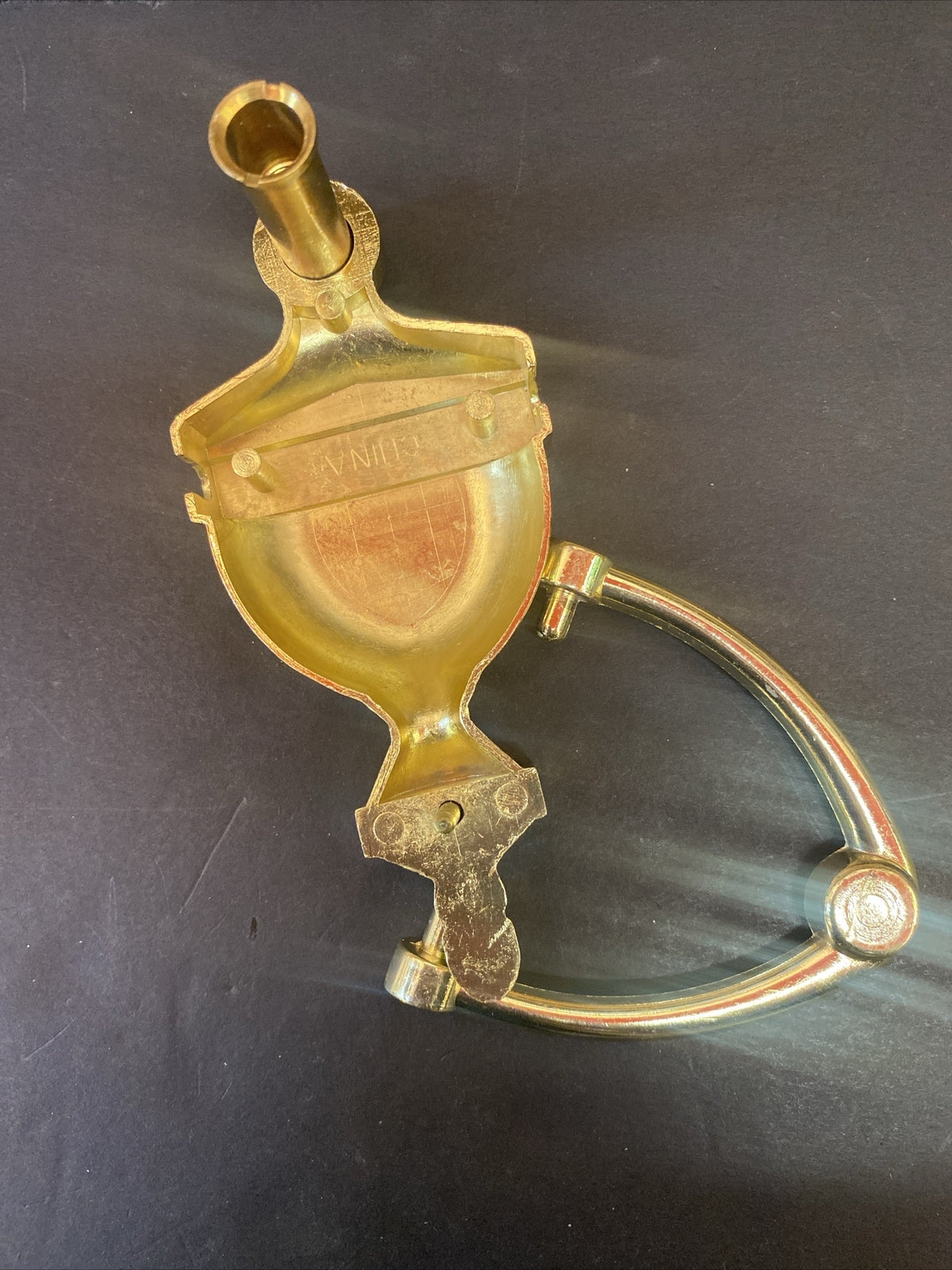 Vintage Sold Brass Door Knocker with peephole