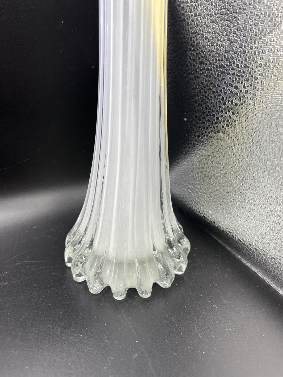 Vase Hand Blown Blue Cobalt Art Glass Jack in the Pulpit  Ribbed Tulip