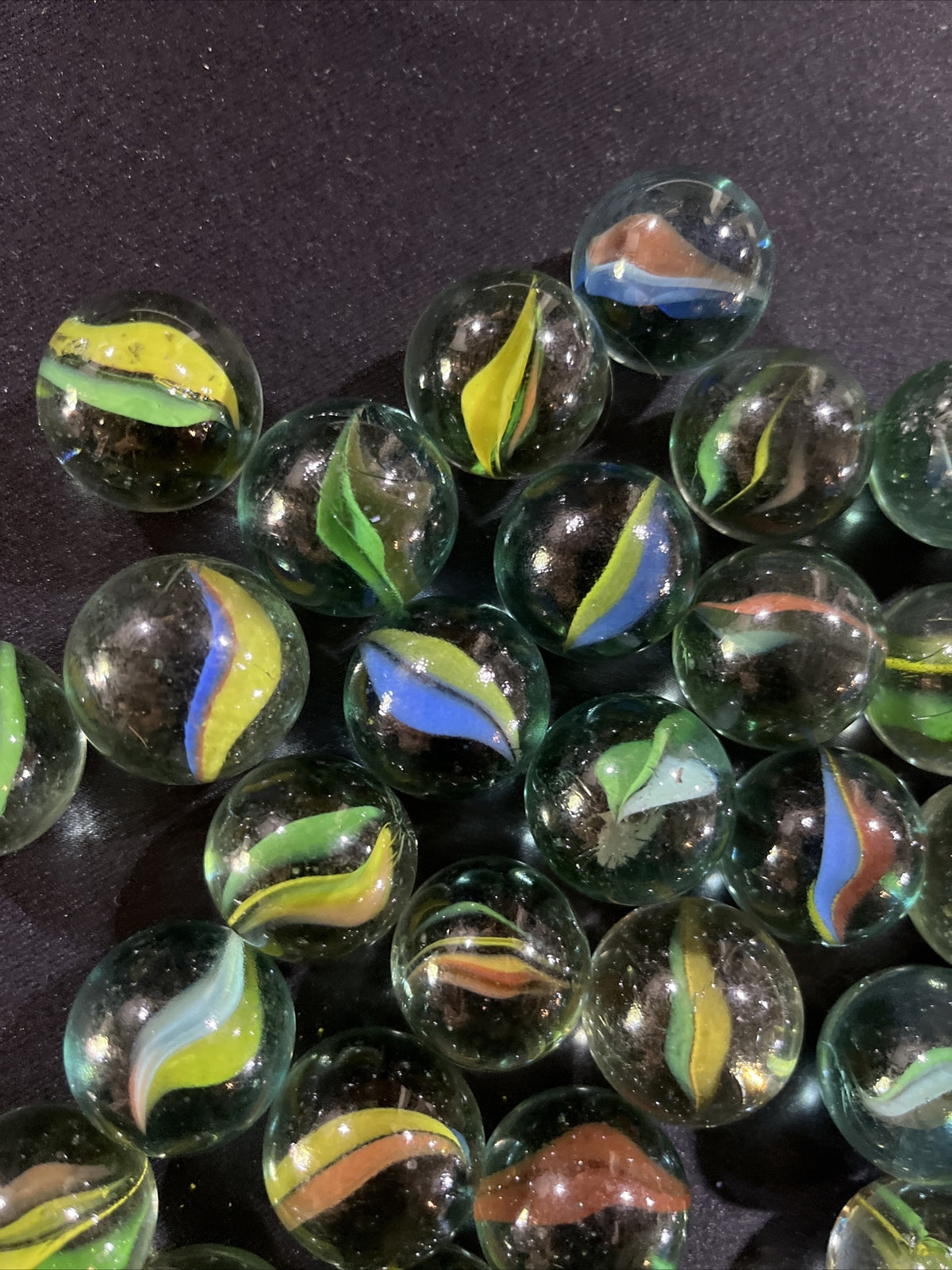 Vintage Lot of 35 Cat’s Eye Marbles.
