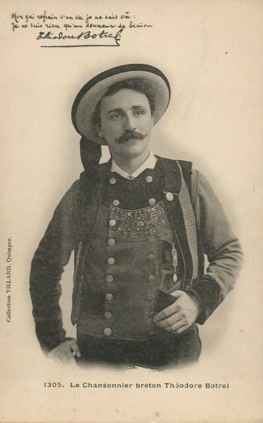 1305 Le Chansonnier Breton Theodore Botrel French France Folklore Postcard
