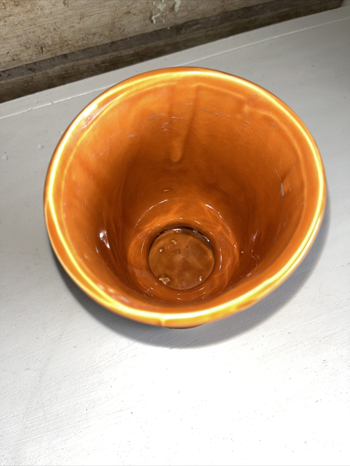 Roseville, OH - RRP CO 6” Vase - Orange with Fluted Sides