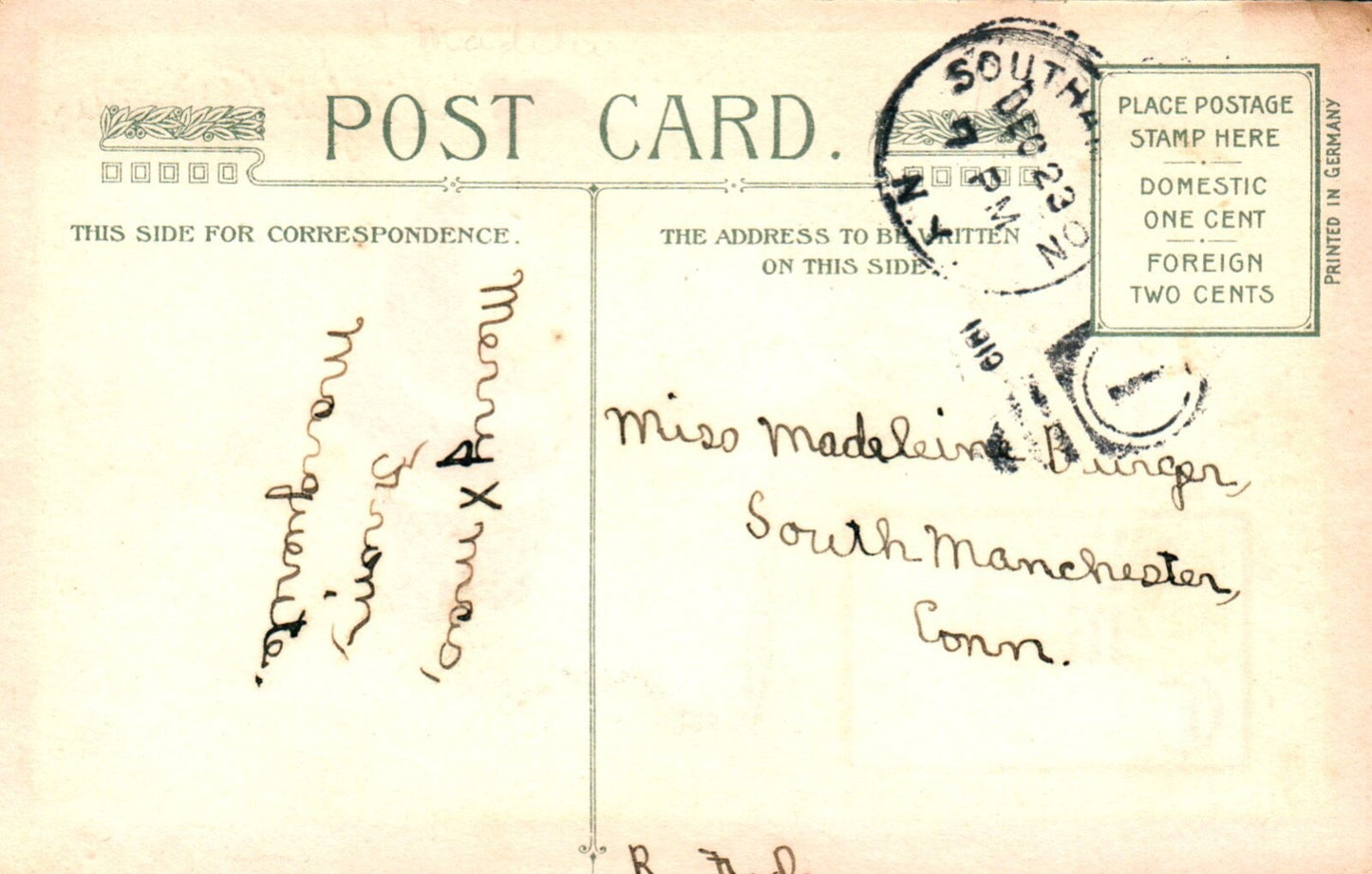 John Winsch A Joyful Christmas Silk Holly Vintage Postcard