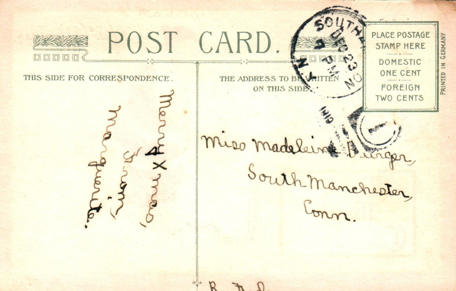 John Winsch A Joyful Christmas Silk Holly Vintage Postcard