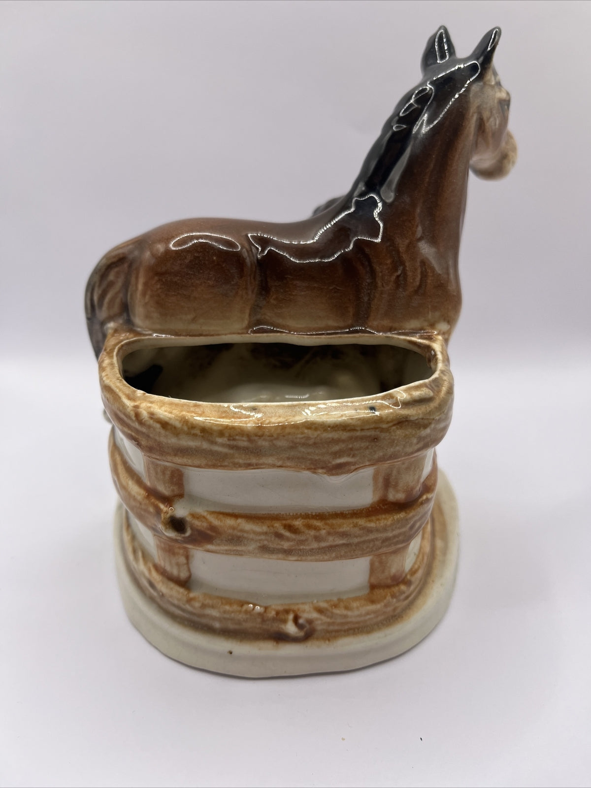 Vintage Horse with Colt Ceramic Figurine Made in Japan Planter