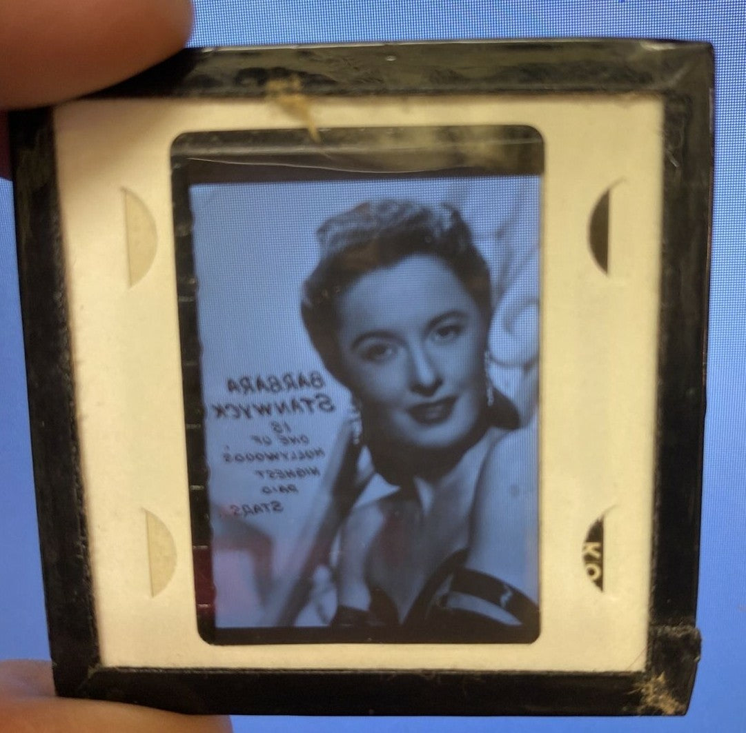 Barbara Stanwyck Original 2 x 2 black white slide Promotional Hollywood Photo