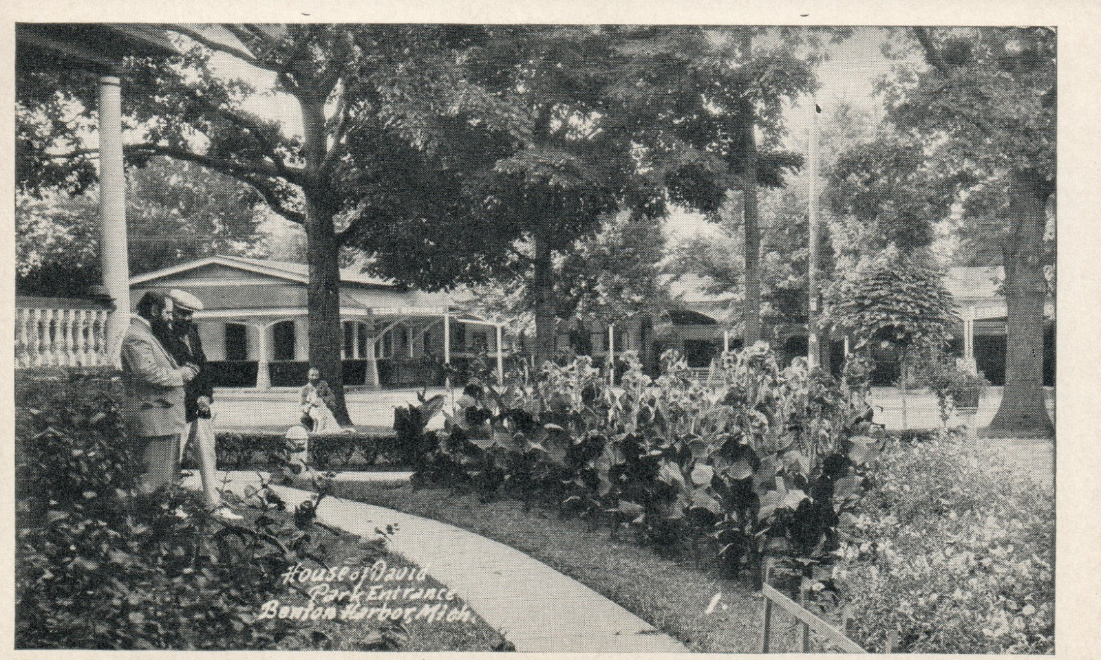 Park Entrance House of David Benton Harbor MI Michigan Postcard