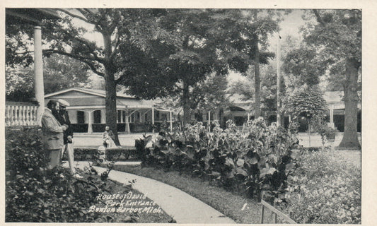 Park Entrance House of David Benton Harbor MI Michigan Postcard