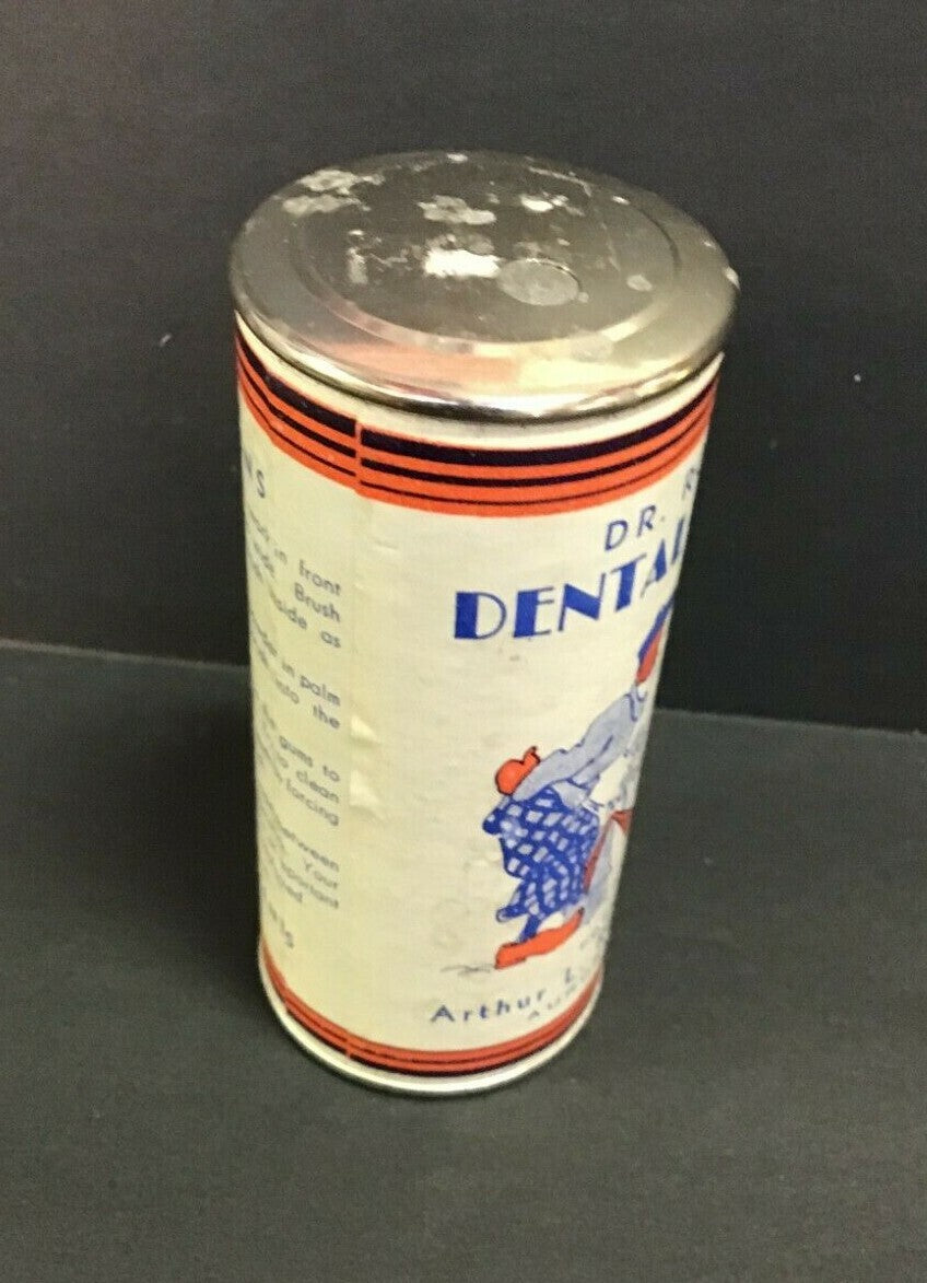 Rare Vintage Doctor Dr Roberts Dental Powder Cylinder Tin