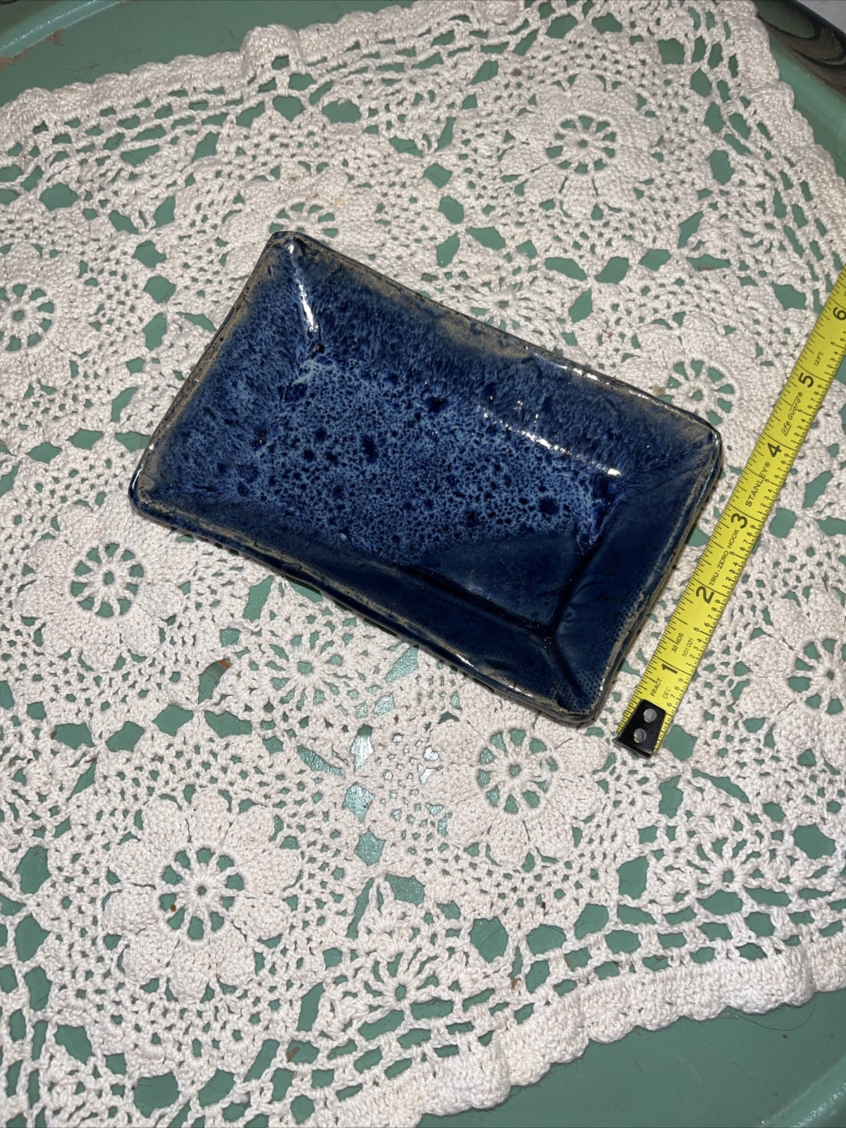 Studio Art Pottery Trinket Dish / Soap Dish  USA Made 5.25”