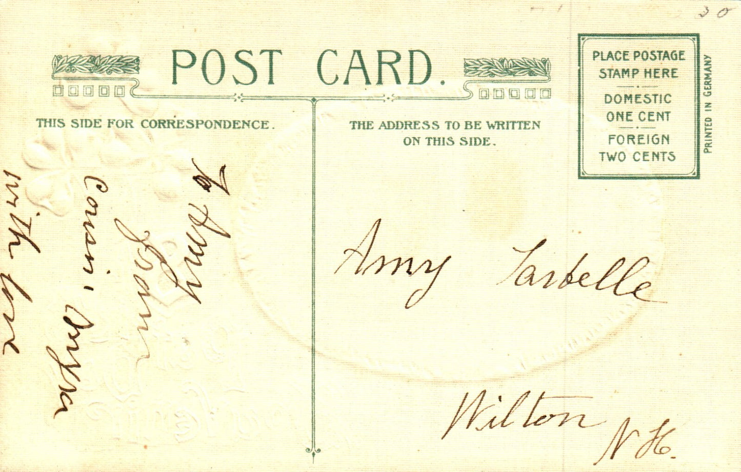 John Winsch St Pats Post Card Gold Embossed  Clovers Farm Windmill