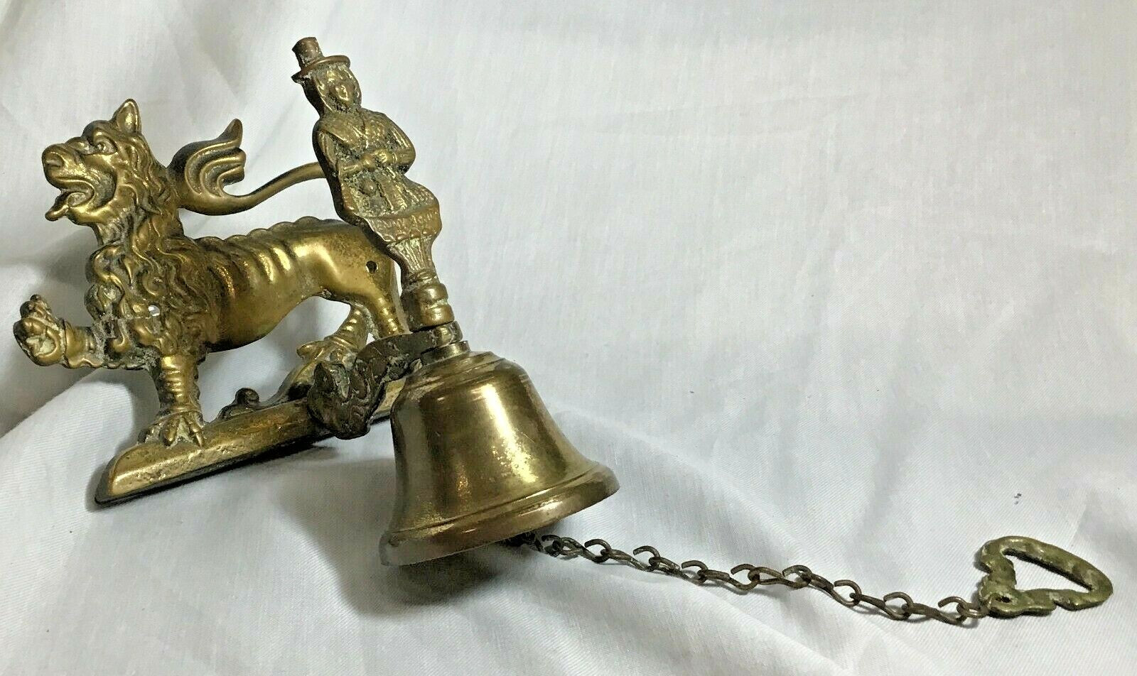 Made in England Brass Door or Dinner Bell Lion Pilgrim Jenny Jones