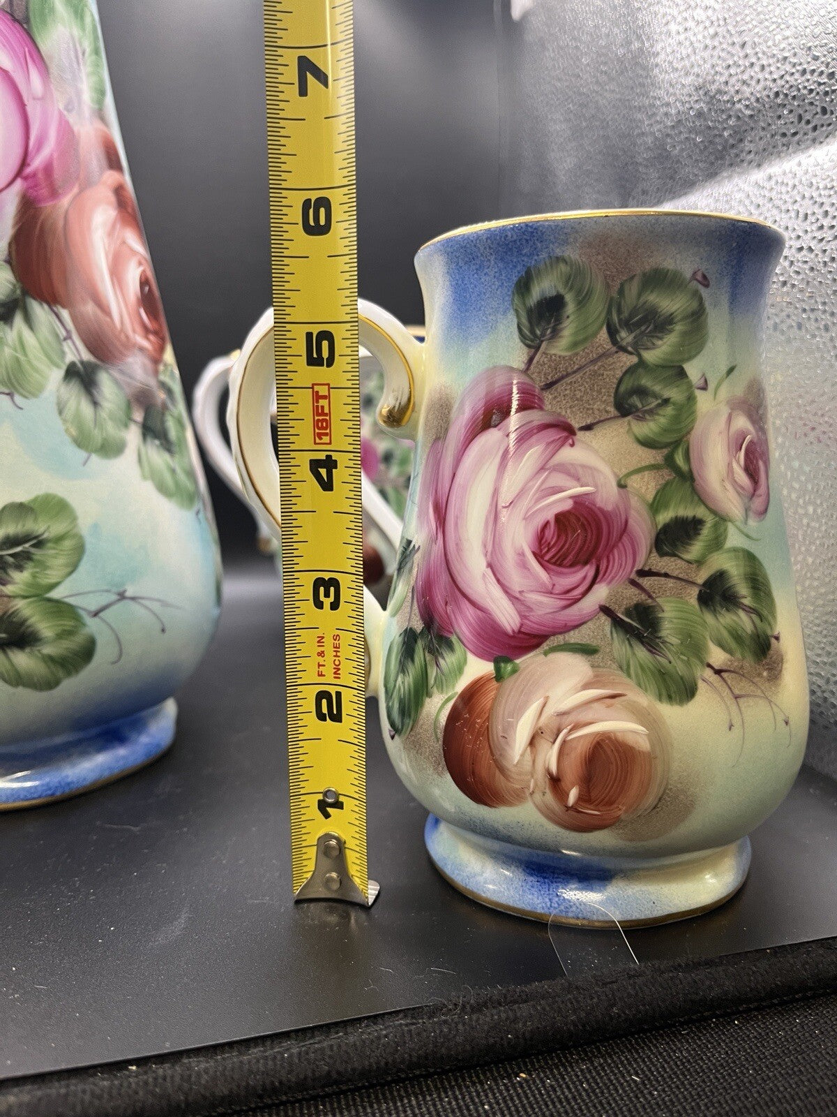 Limoges Fleur De Lis Mark Chocolate Pot and Cups. 5 Piece Set