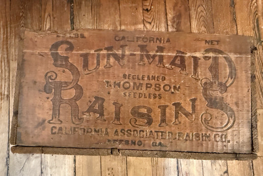 RARE Vintage Wood Crate Special Sun-Maid Raisin Growers Assoc Fresno California