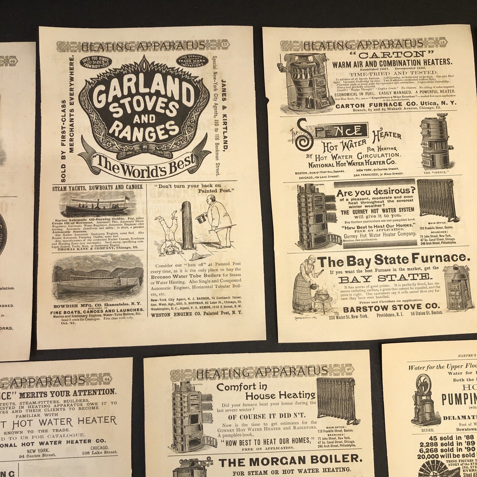 Radiators Stoves Heaters - 9 pages - 1891 Harpers Magazine Advertisements Ads