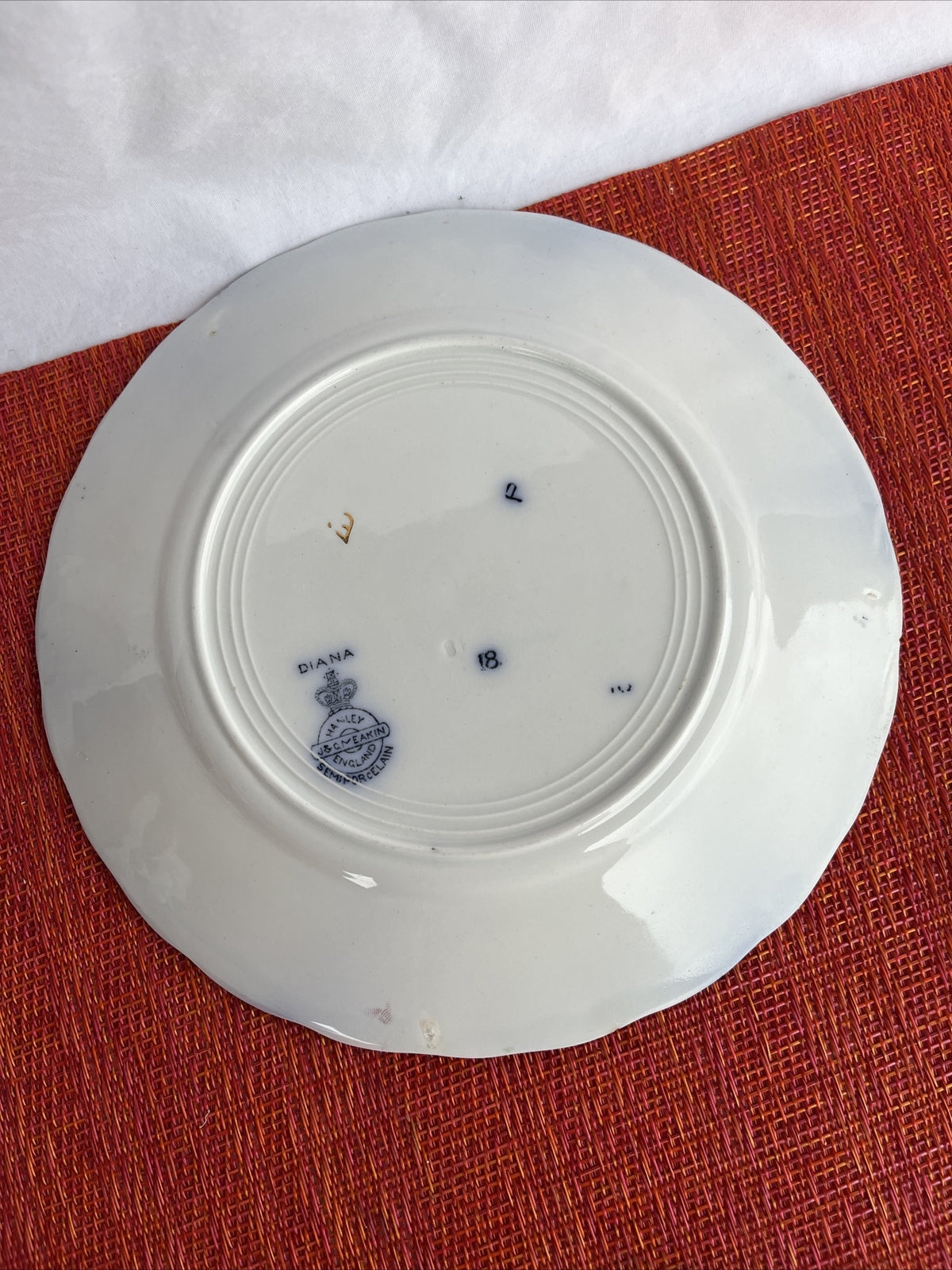 2 Retired J& G Meakin Hanley England Flo- Blue 7.5” salad Plates- 1907