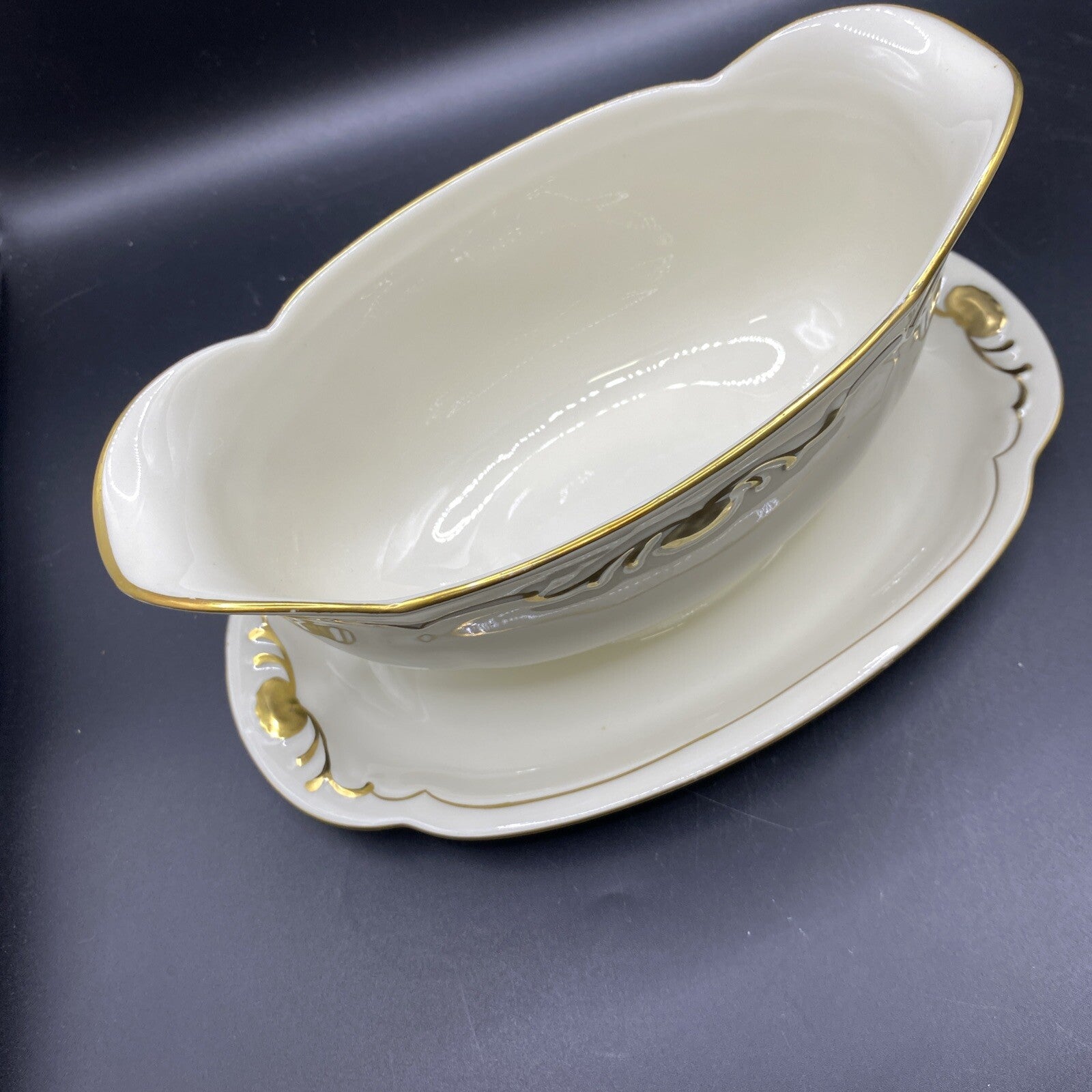 RARE Waldershof Bavaria Gravy Boat Cream with Gold Rim