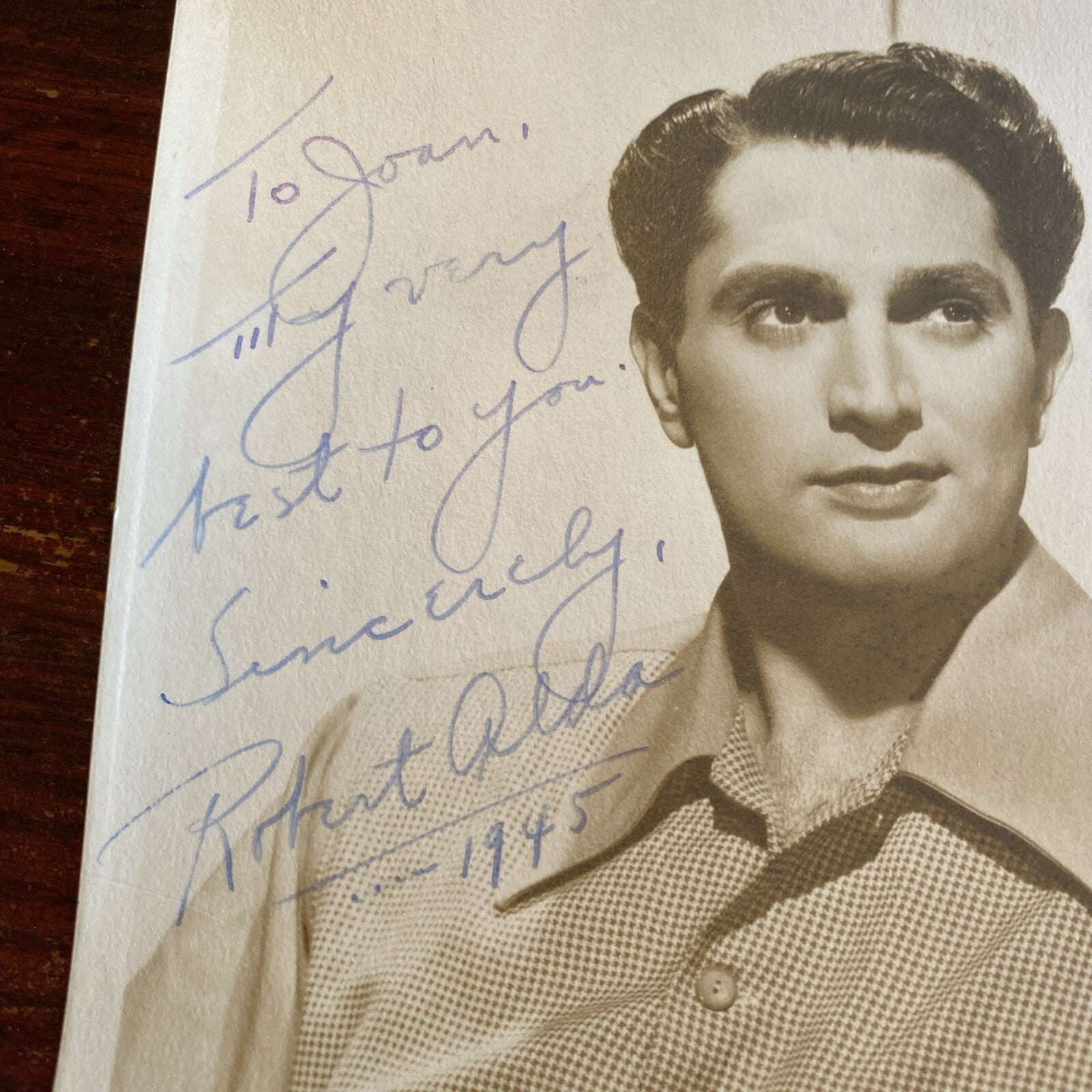 Hollywood AUTOGRAPHED INK Real PHOTO  Robert Alda Personalized Signed 5 x 7