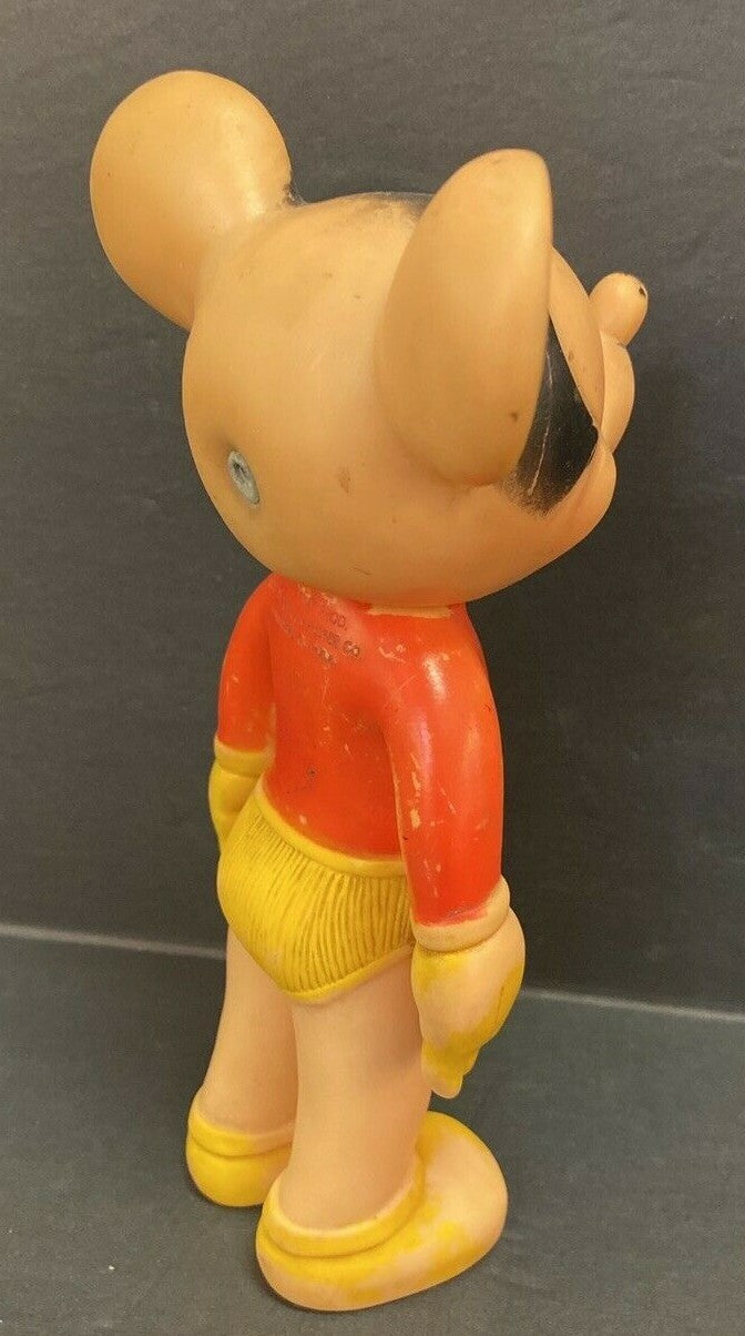 Vintage Mickey Mouse The Sun Rubber Company Toy Walt Disney Productions  8"