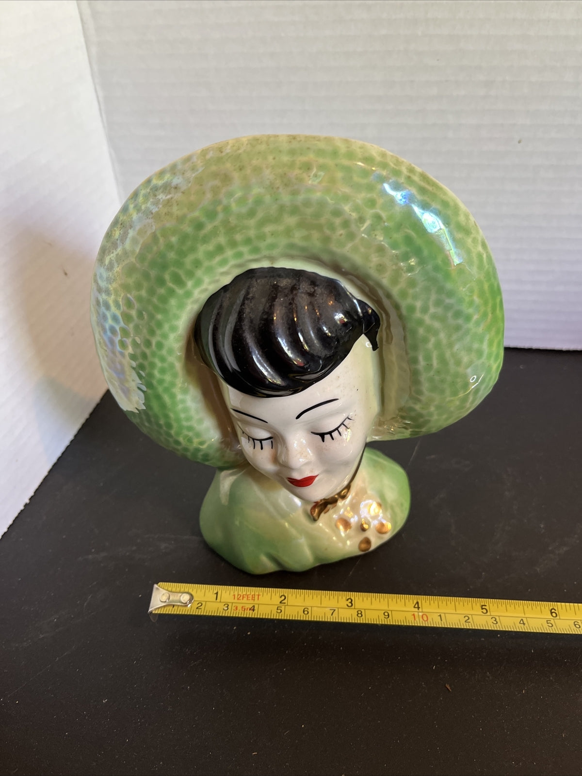 Vintage Lady Head Vase Glamour Girl Wall Pocket