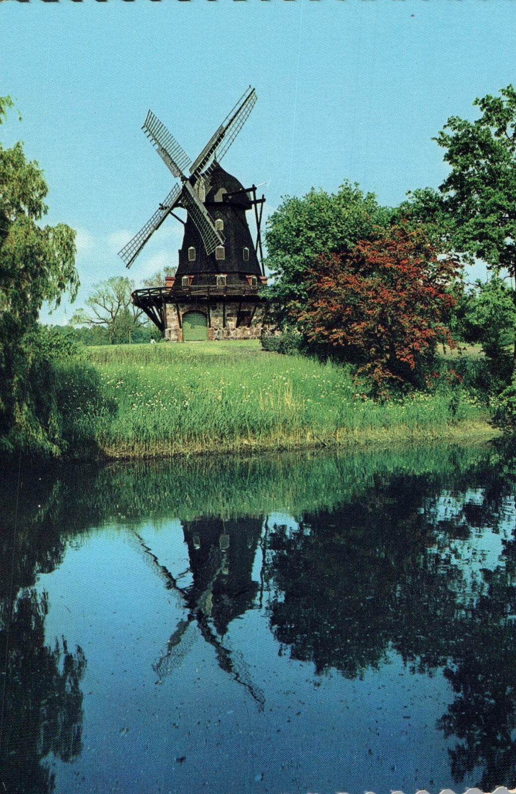 Historic Castle Mill Malmo Sweden Reflection in Water Windmill Postcard 5/74